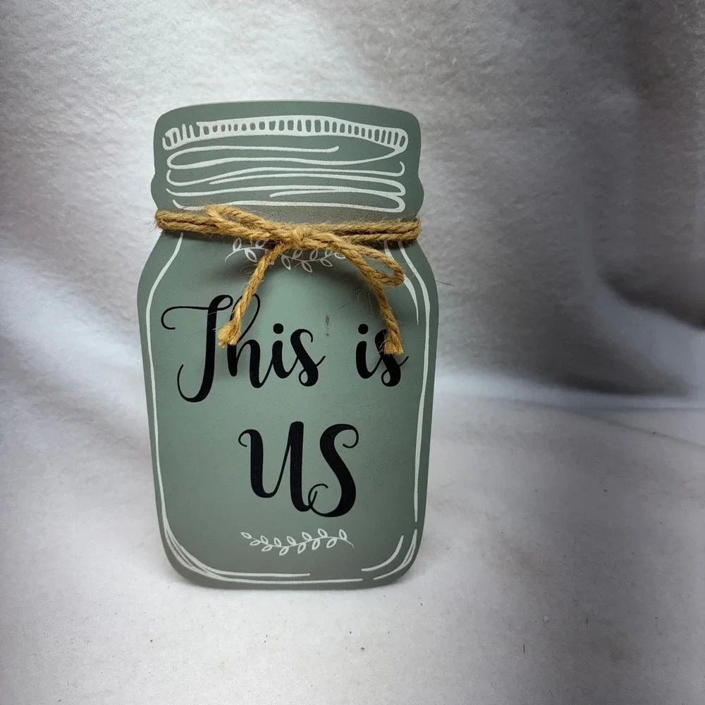 Mason Jar This Is Us‎ Sign Wood Rustic Home Decor Wall Art Shelf Display